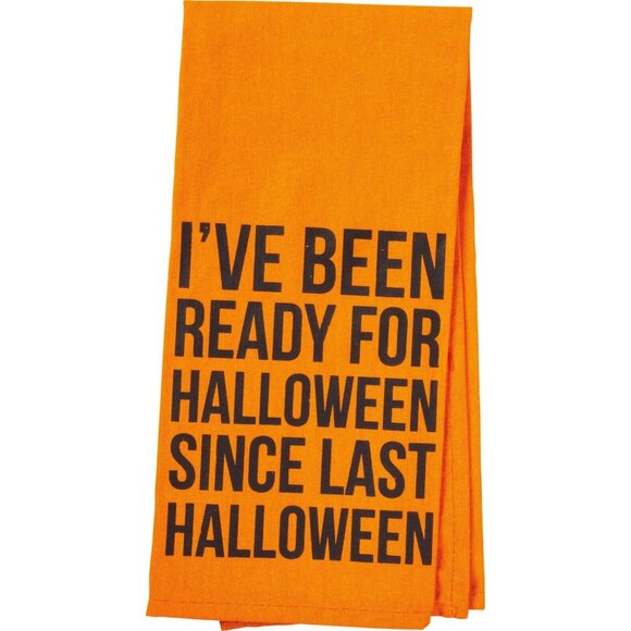 Halloween Kitchen Towel & Pumpkin Cookie Cutter Set Orange Black PBK - Picture 2 of 3